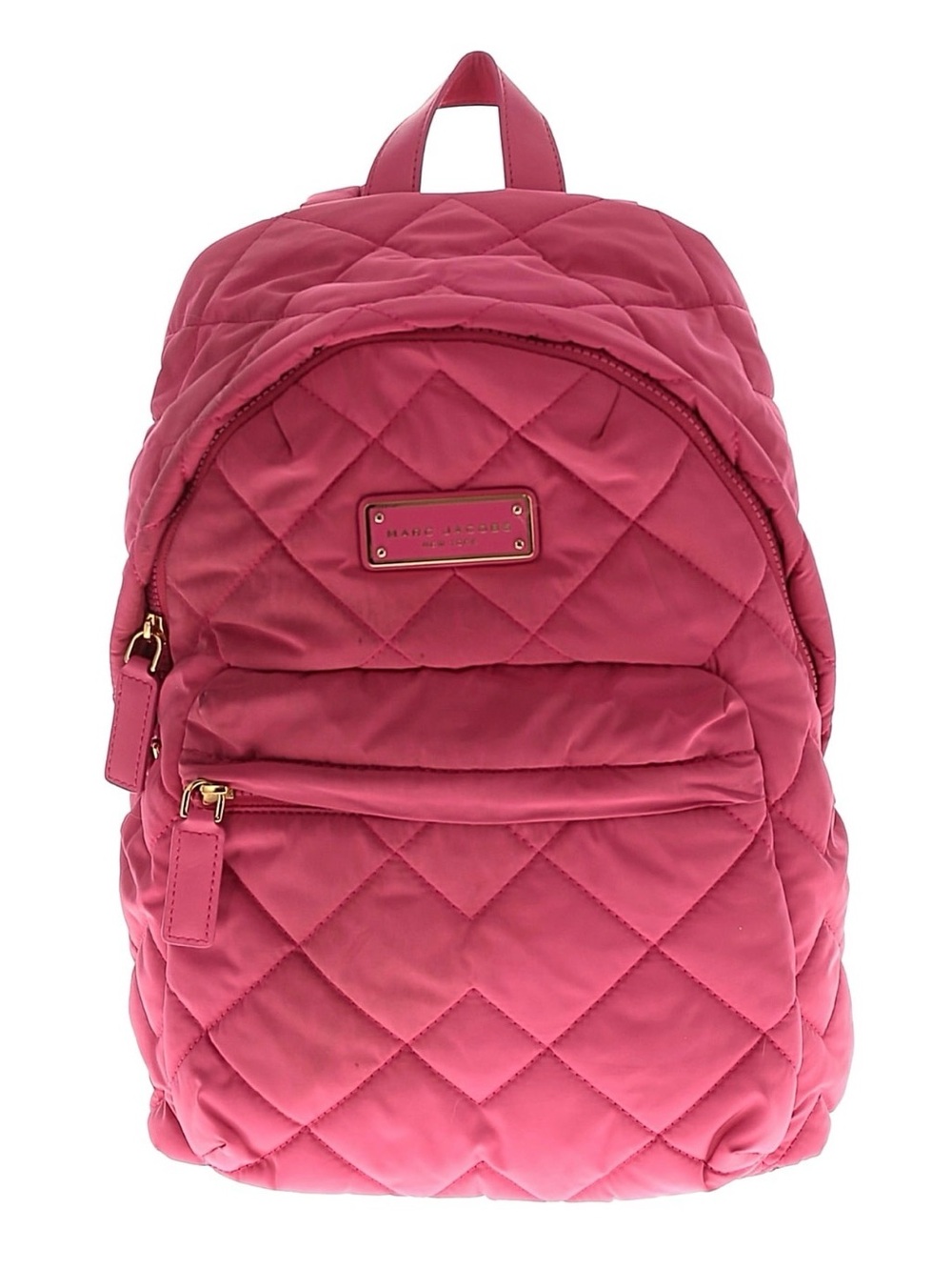 Marc Jacobs Quilted Rose-Pink Backpack with Gold Hardware